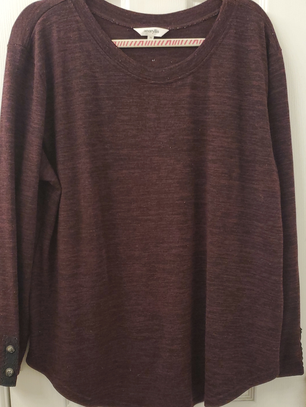 Amaryllis Woman's Deep Burgundy Crewneck Sweater